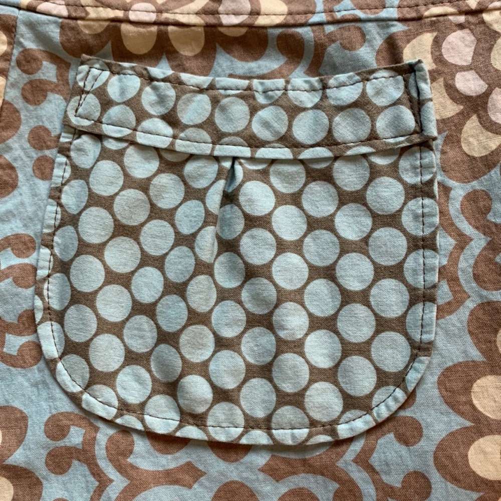 A-Line Blue and Yellow Floral Cotton Skirt Size XXL - Picture 4 of 4